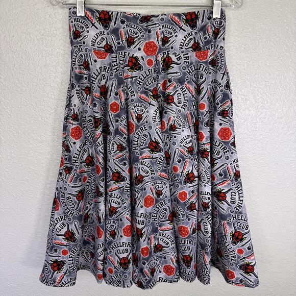 Legging Lass Skirt Womens OS Skater Hellfire Club Devil Punk Halloween Pockets - Picture 1 of 9